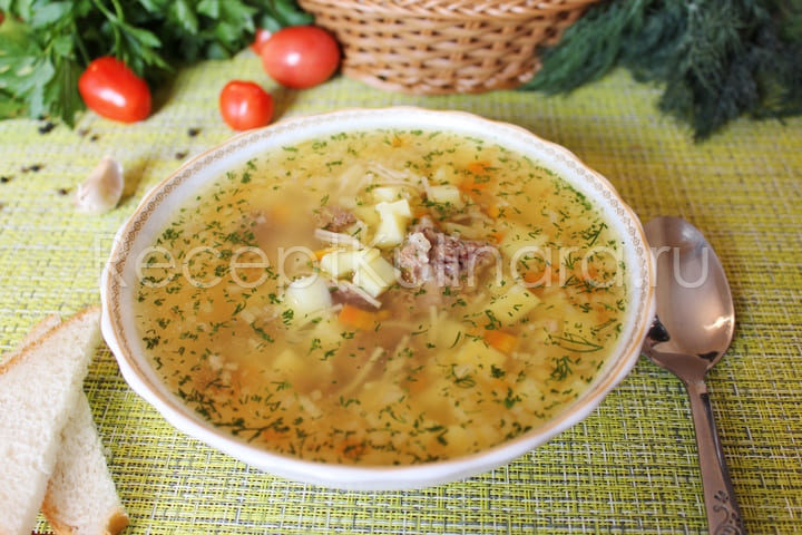 Суп с тушенкой вермишелью и картошкой